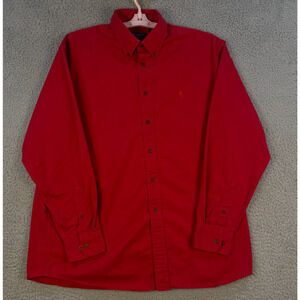 Roundtree And Yorke Outdoors Mens Large Red Cotton Button Down Shirt